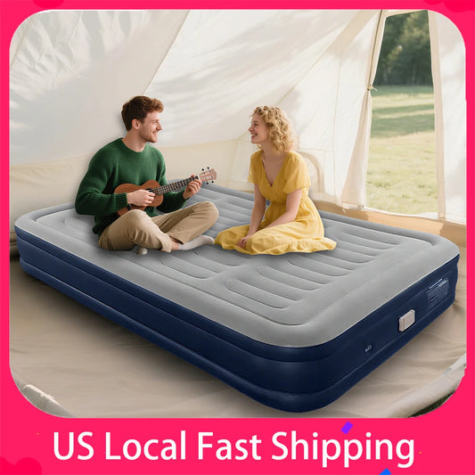 Camping Air bed Outdoor Indoor Inflatable Mattress 2 Person Air Mattress Glamping Mats PVC Inflatable Sleeping Mattress