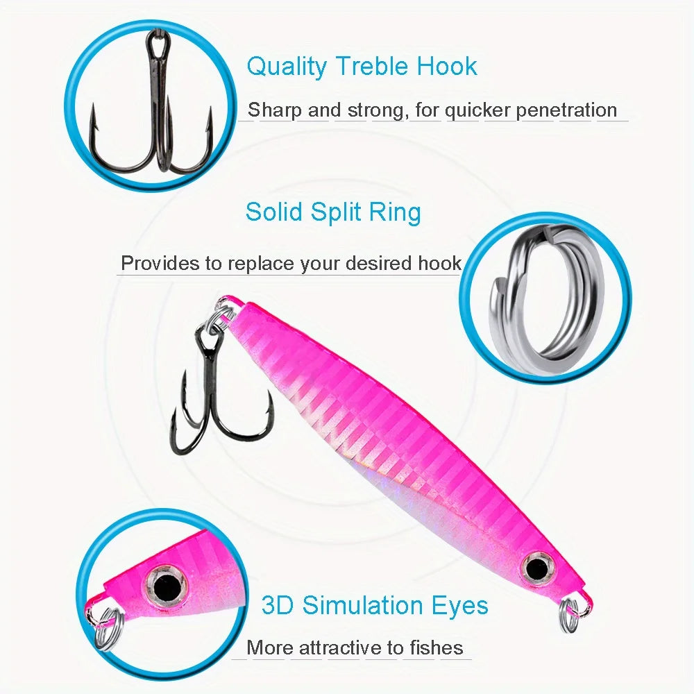 Ackibbik 6pcs Metal Cast Jig Spoon 40g Fishing Jigs Saltwater Fishing Casting Jigging Fish Metal Sinking Lure for Tuna, Kingfish