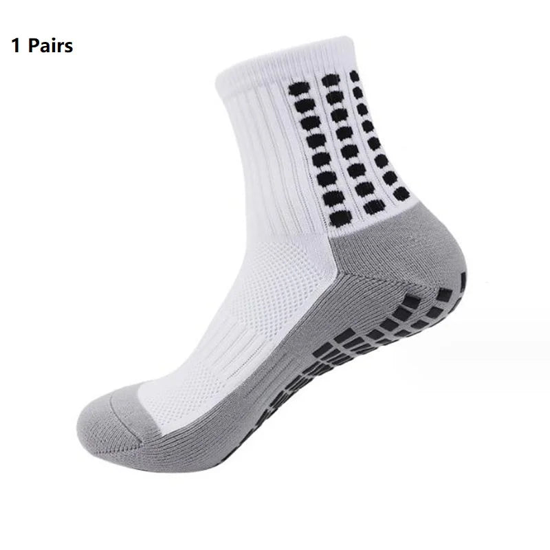 1 Pair New Men Women Non-slip Silicone Sports Soccer Socks Sweat Absorbing Breathable Football Tennis Volleyball women Yoga Sock