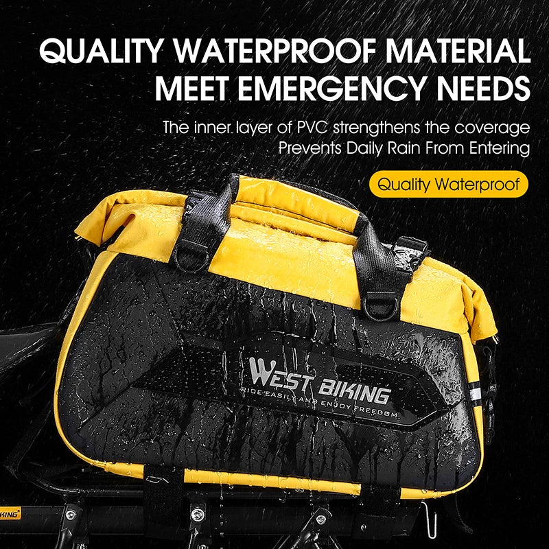WEST BIKING Portable Bicycle Trunk Bag  Expandable 13-25L Bike Cargo Carrier Bag Waterproof Cycling Rear Rack Suitcase Accessory