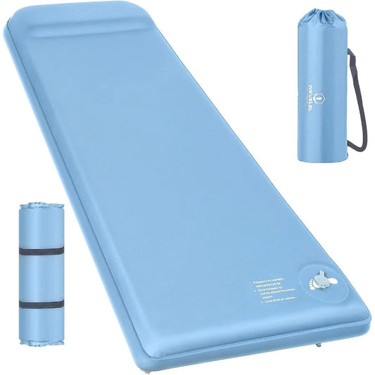 Memory Sleeping Pad 3.1 Ultra-Thick Foam Sleeping Mats for Camping Easy Inflate Deflate 9.5 R-Value Insulated Camping Mattress