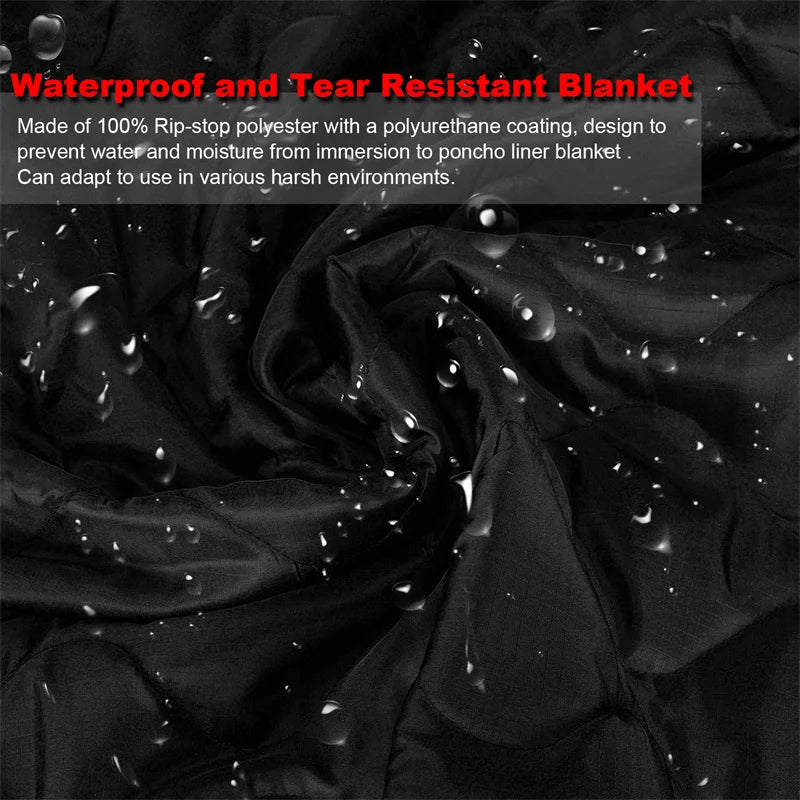 GREENCITY 200CM Military Army Camping Blanket Tactical Woobie Blanket Poncho Liner Lightweight All Weather Blankets Camping Gear