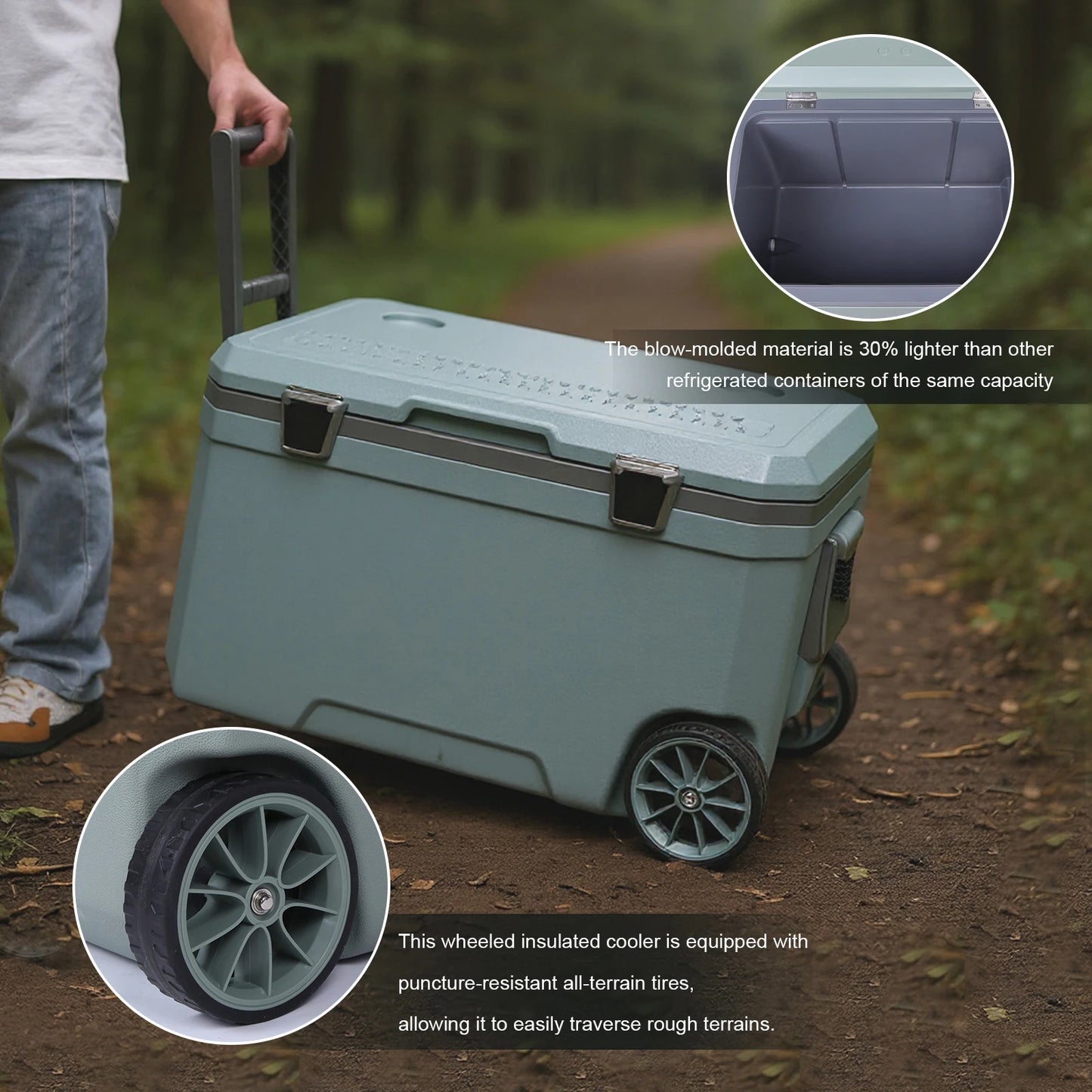 70L Large Capacity Insulated Box Outdoor Camping Cooling Fishing Refrigerated Fresh Portable Car Storage Box for Beach Drink Bev