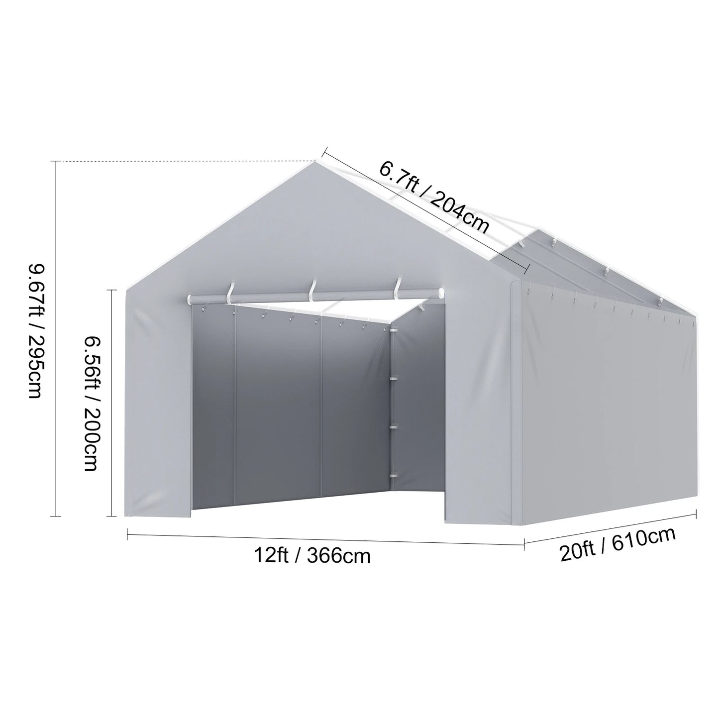 SucceBuy Carport Replacement Canopy Cover Garage Top Tent Shelter Tarp Heavy-Duty Waterproof & UV Protected （Frame Not Include）