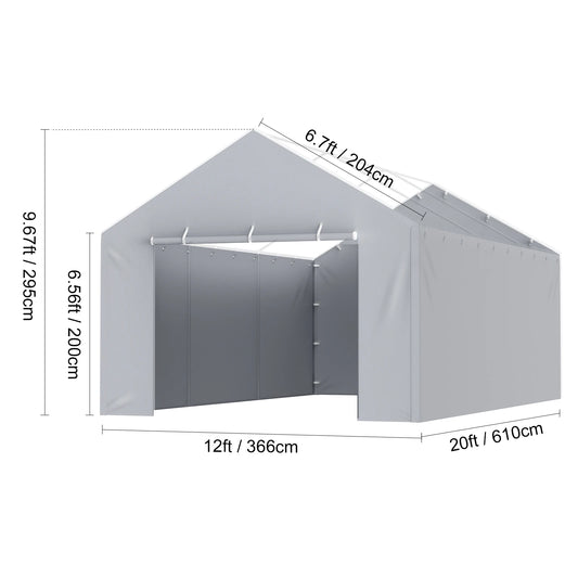 SucceBuy Carport Replacement Canopy Cover Garage Top Tent Shelter Tarp Heavy-Duty Waterproof & UV Protected （Frame Not Include）