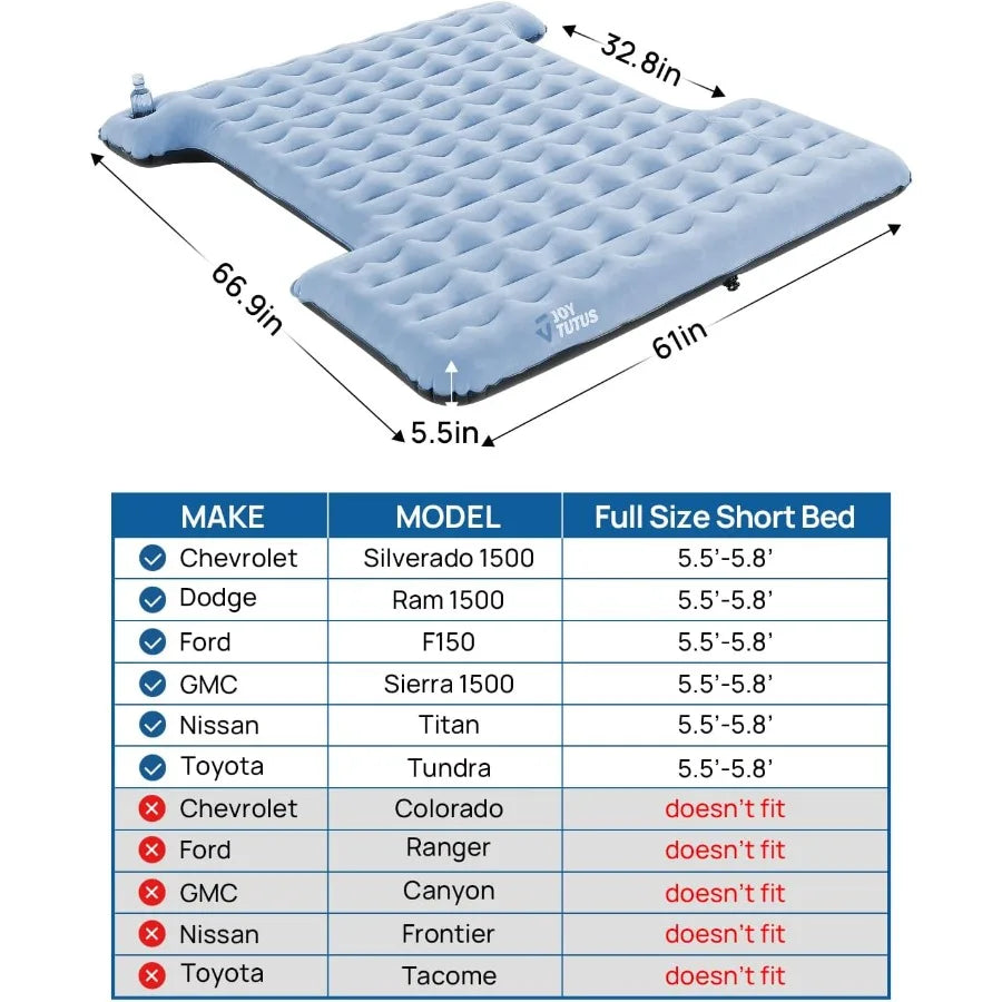 Upgraded Light Version Truck Bed Air Mattress for Camping with Thicken Inflatable Design Perfect Fit for 5.55.8Ft Short Truck B
