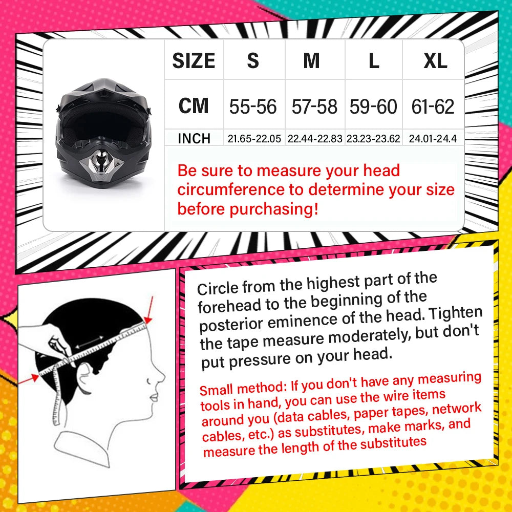 Motocross Full Face Helmet Adult Dirt Bike UTV Off-Road Helmet Goggles Gloves and Face Mask Matte Black Motorcycle Accessories