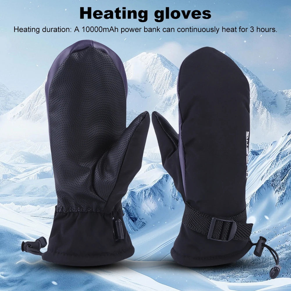 1/2pair Electric Heating Gloves USB Charging  Motorcycle Gloves 3 Gear Temperature Cycling Running Ski Winter Gloves Hiking Walk