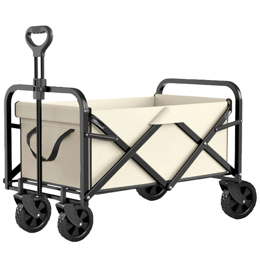 Collapsible Wagon Cart Large Capacity Heavy Duty Foldable Wagon Garden Utility Cart for Outdoor Camping Garden Sports Beach
