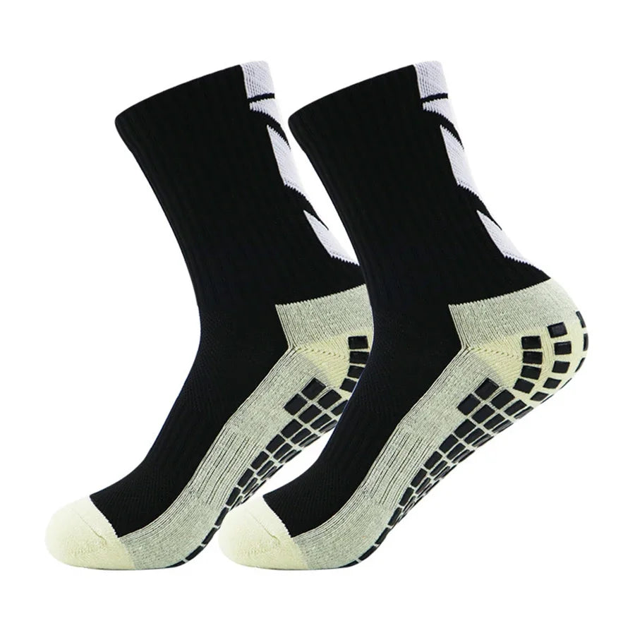 1 Pair New Men Women Non-slip Silicone Sports Soccer Socks Sweat Absorbing Breathable Football Tennis Volleyball women Yoga Sock