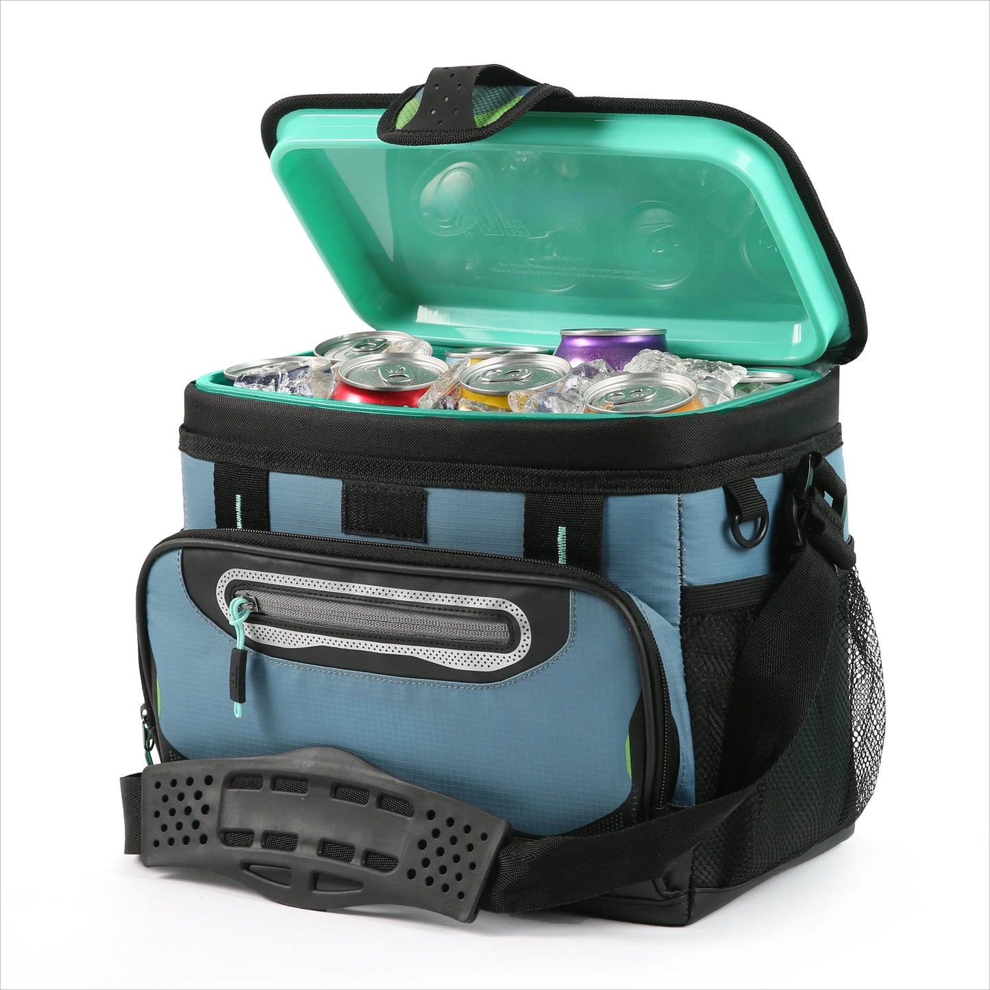12 Can Zipperless Soft Cooler, Bali Green, 8 QT Exterior mesh pockets for essentials Easy to carry