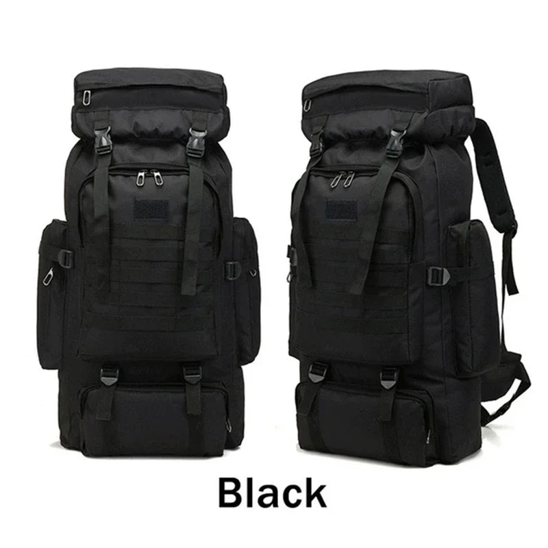 80L Waterproof Camo Tactical Backpack Military Army Hiking Camping Backpack Travel Rucksack Outdoor Sports Climbing Bag