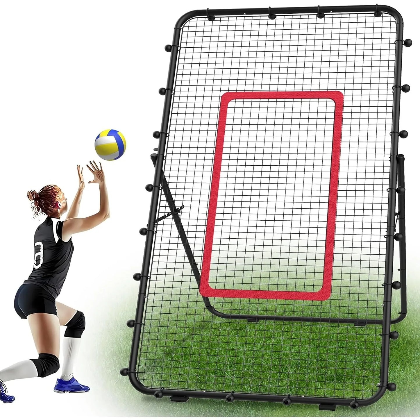 Adjustable 7x4ft Volleyball Net | Multi-Sport Training Rebounder | Lacrosse/Baseball/Soccer/Tennis Practice