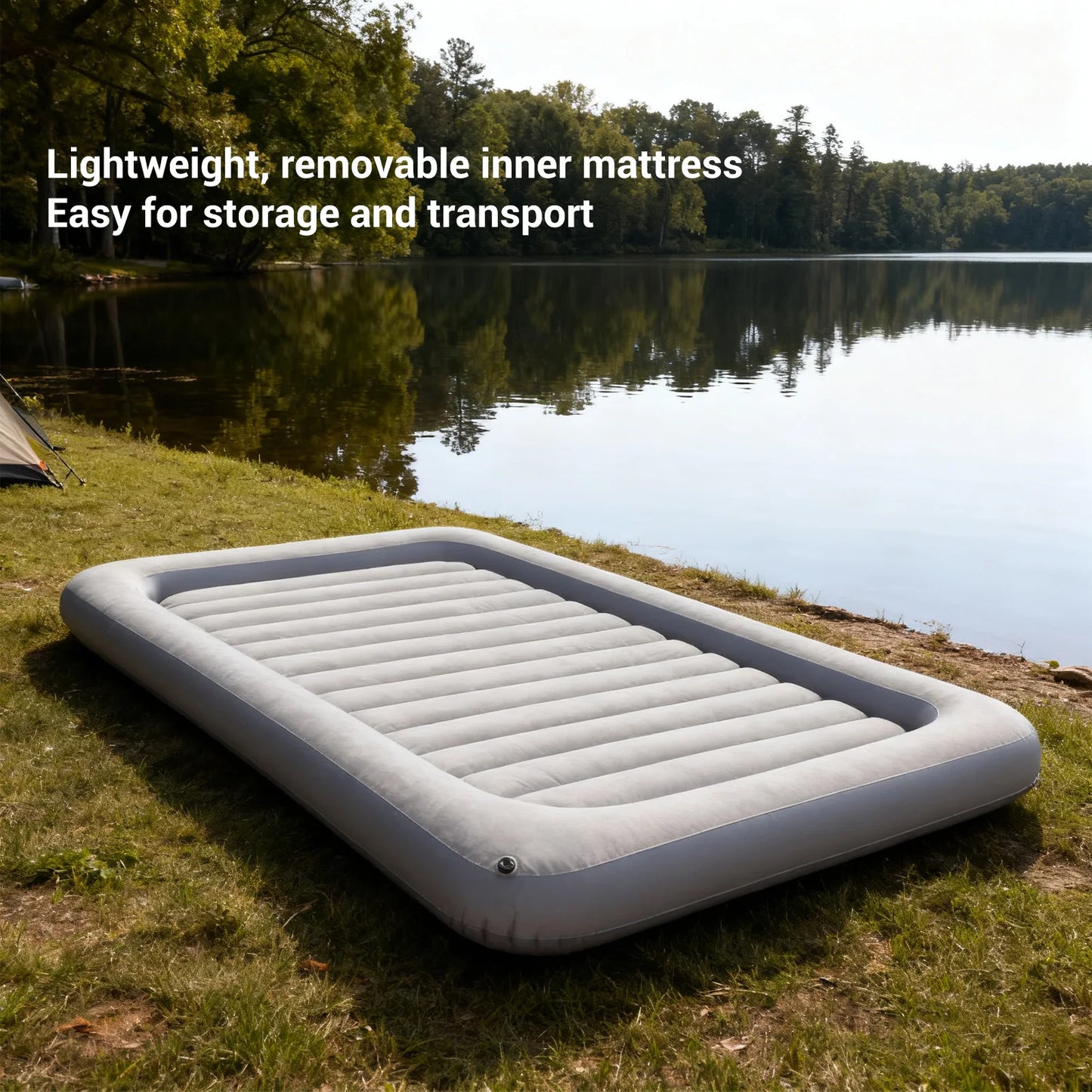 Inflatable Toddler Travel Camping Bed Air Mattress Set Portable Blow Up Detachable 2 Sided Inflatable Mattress for Boys Girls