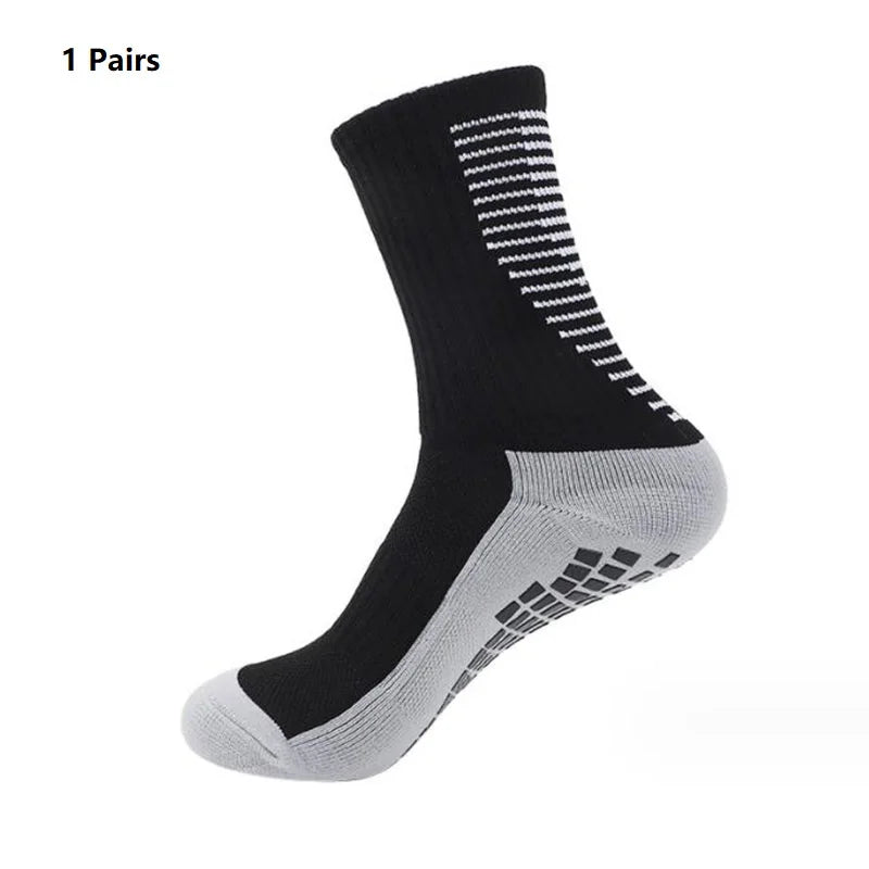 1 Pair New Men Women Non-slip Silicone Sports Soccer Socks Sweat Absorbing Breathable Football Tennis Volleyball women Yoga Sock