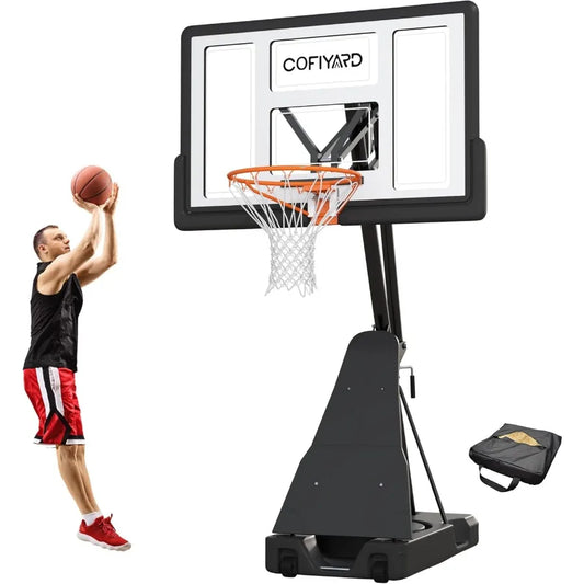 Basketball Hoop Outdoor with 44 54 Inch Shatterproof Backboard 5.2510FT Height Portable Basketball Hoop with Sandbag Adjustable