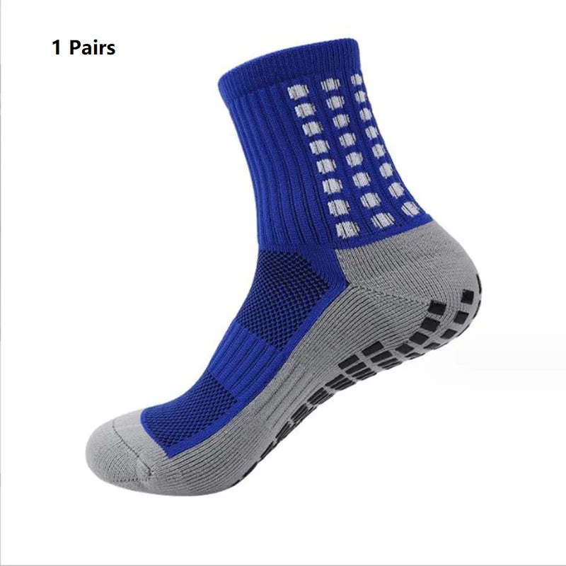 1 Pair New Men Women Non-slip Silicone Sports Soccer Socks Sweat Absorbing Breathable Football Tennis Volleyball women Yoga Sock