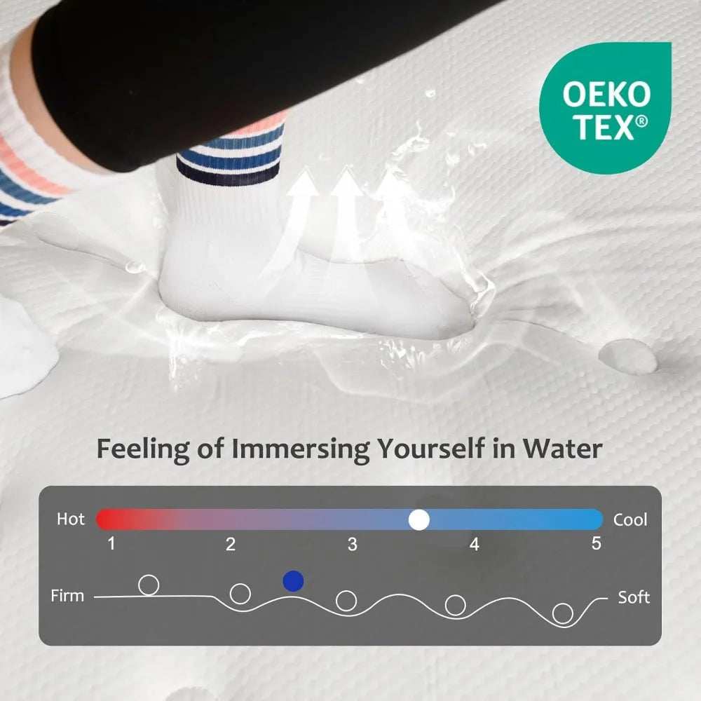 14 Inch Mattress in a Box, Cooling Matress with Memory Foam & Individual Pocket Springs for Pressure Relief & Spinal Alignment