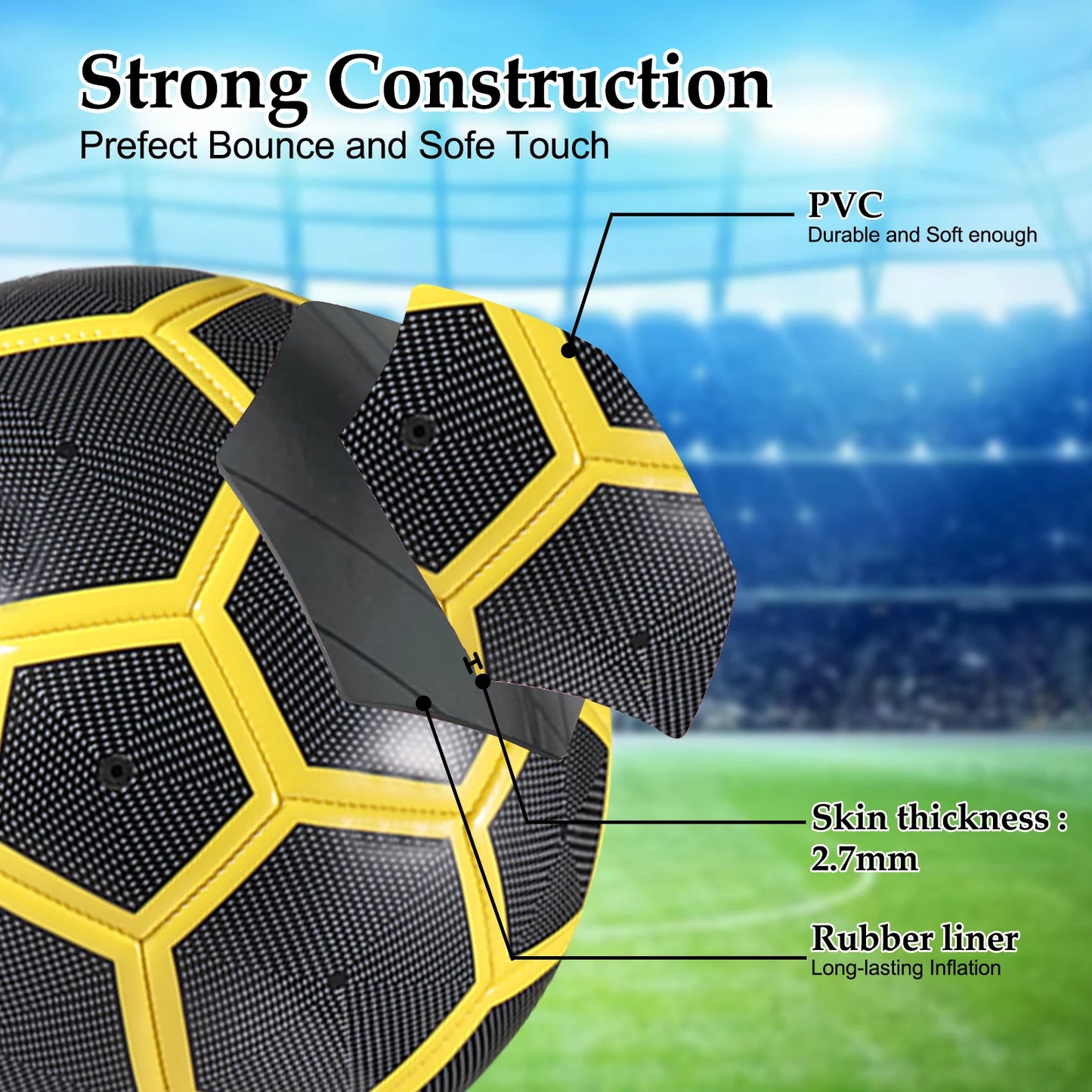 Durable Training Soccer Ball Size 5 For Youth Players Compact And Portable Youth Soccer Ball 1pc