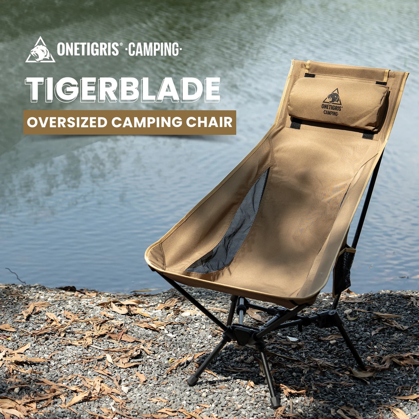 OneTigris Portable Tigerblade Camping Chairs Outdoor High Back Chair For Fishing Trekking BBQ Parties Gardening Indoor Use