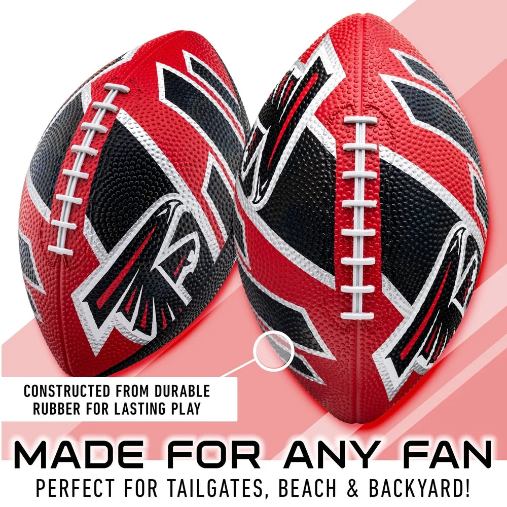 NFL Atlanta Falcons Mini Football 8.5 Inch Rubber Easy Grip Durable Kids Football Perfect Tailgates Beach Backyard Fun