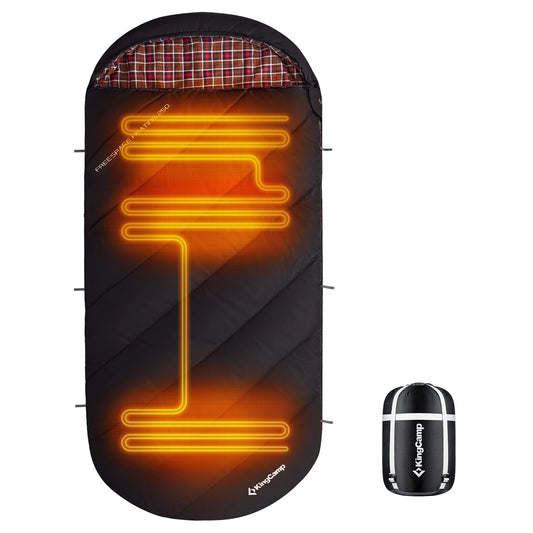 KingCamp Sleeping Bag for Adults, Cold Weather & Warm Extra Wide Big & Tall XL Portable Waterproof Flannel Sleeping Bags, Essent