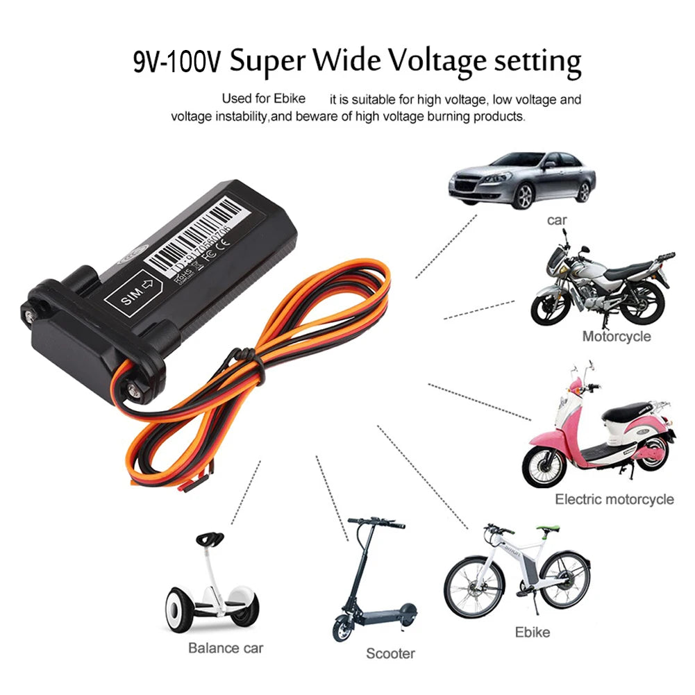 Motorcycle Waterproof GSM GPS Tracker Main Power Cut-off Alarm Real-time Tracking Finder Vibration Overspeed Alarm
