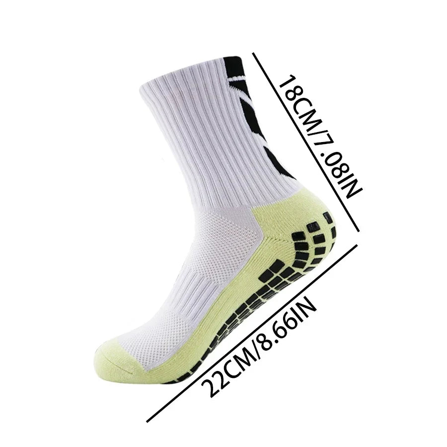 1 Pair New Men Women Non-slip Silicone Sports Soccer Socks Sweat Absorbing Breathable Football Tennis Volleyball women Yoga Sock