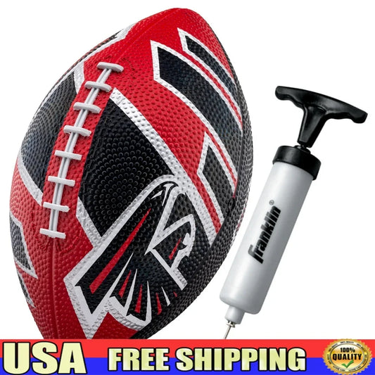 NFL Atlanta Falcons Mini Football 8.5 Inch Rubber Easy Grip Durable Kids Football Perfect Tailgates Beach Backyard Fun