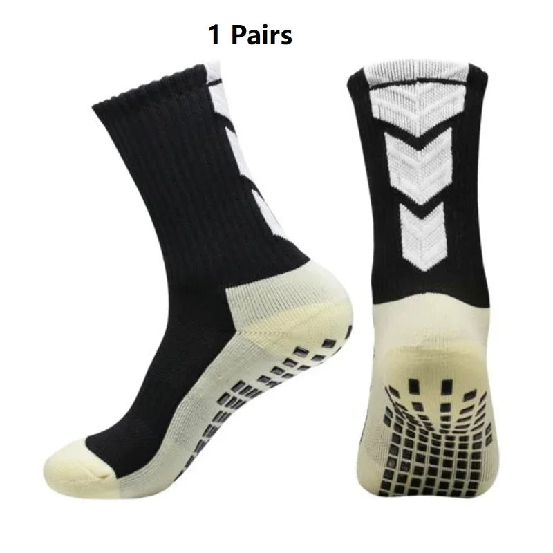 1 Pair New Men Women Non-slip Silicone Sports Soccer Socks Sweat Absorbing Breathable Football Tennis Volleyball women Yoga Sock