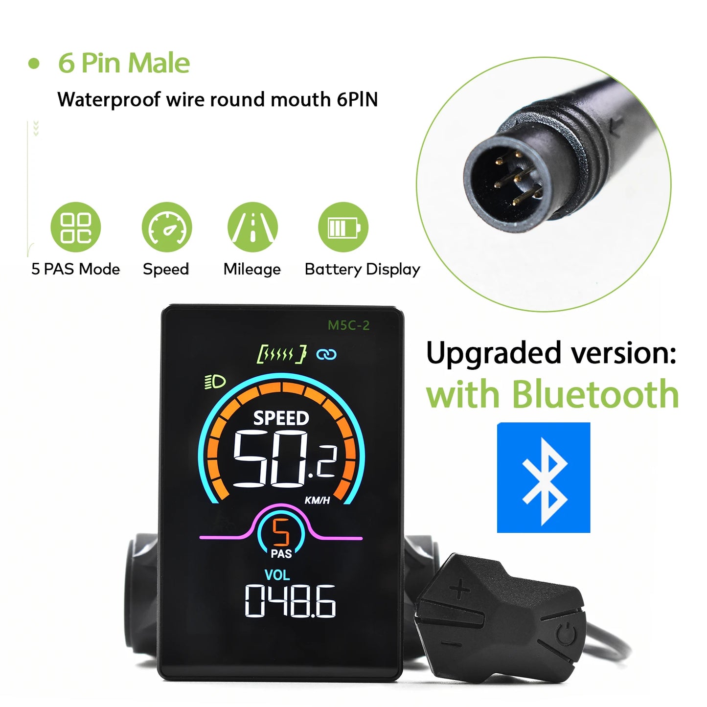 [Haytrix-US] Fatbike V20 Screen EBike LCD Display Bicycle Speedometer Cycling Computer for Bikes Accessories